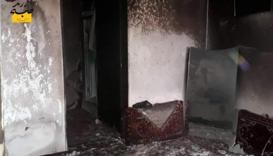 آتش سوزی در واحد مسکونی ابراهیم آباد خسارت سنگینی همراه داشت