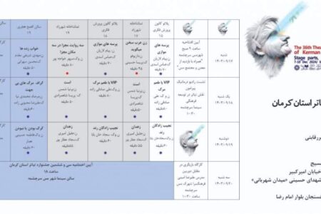 جدول اجرای نمایش‌های جشنواره تئاتر استان کرمان