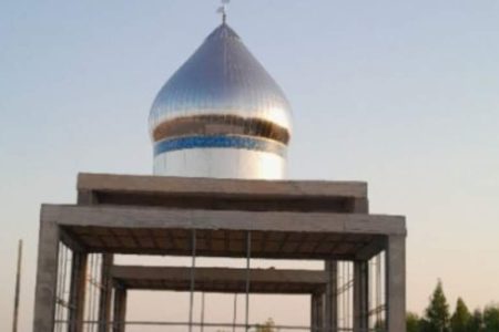 نصب گنبد گلزار شهدای گمنام «چاه‌دادخدا»