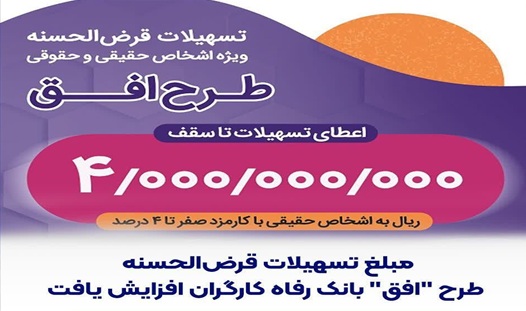 افزایش سقف تسهیلات طرح افق بانک رفاه کارگران