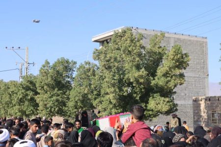 مراسم استقبال از شهید خوشنام در شهرستان قلعه‌گنج