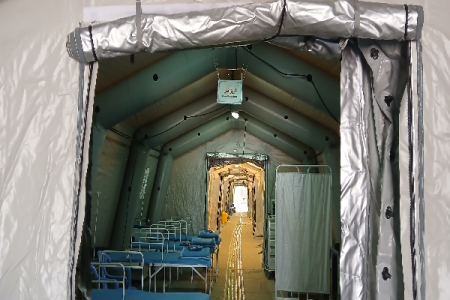 برپایی بزرگترین بیمارستان صحرایی کشور توسط هلالاحمر کرمان برپایی بزرگترین بیمارستان صحرایی کشور توسط هلالاحمر کرمان